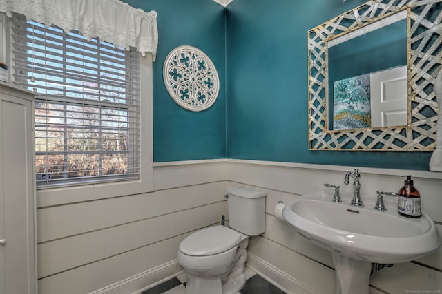 bathroom with toilet and sink