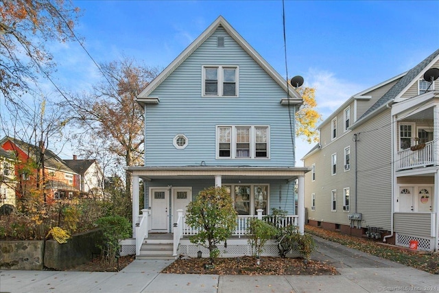 view of front of property with a porch