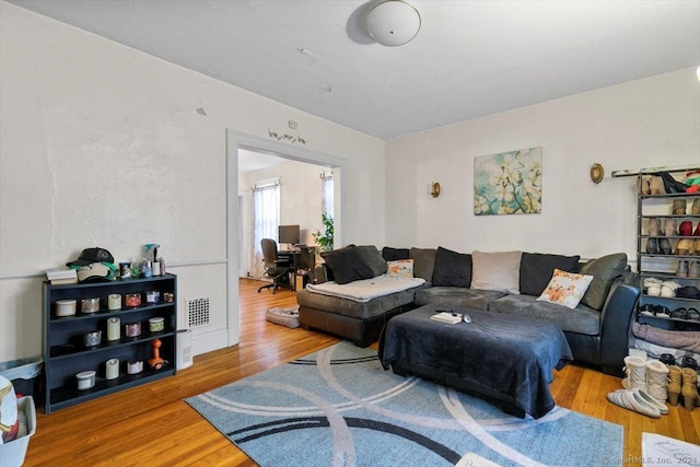 living room featuring hardwood / wood-style floors