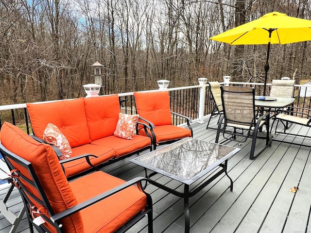 deck featuring an outdoor hangout area