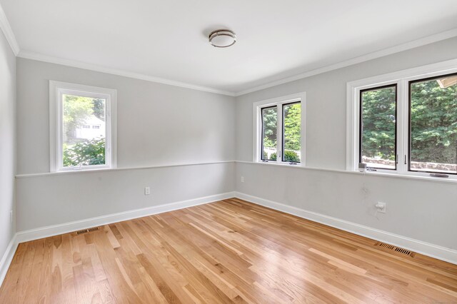 7 Topping Ln, Norwalk, CT 06854 - spare room featuring baseboards, crown molding, and light wood-type flooring