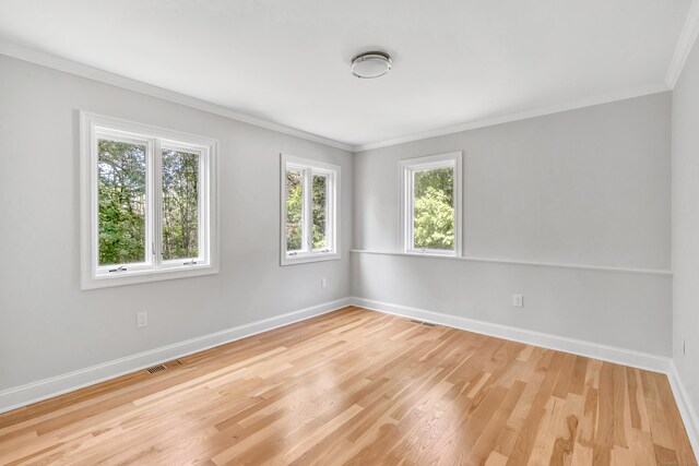 7 Topping Ln, Norwalk, CT 06854 - spare room featuring baseboards, ornamental molding, and light wood-style floors
