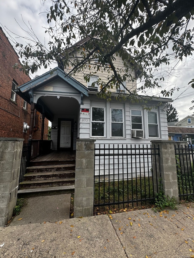 view of front of home featuring covered porch