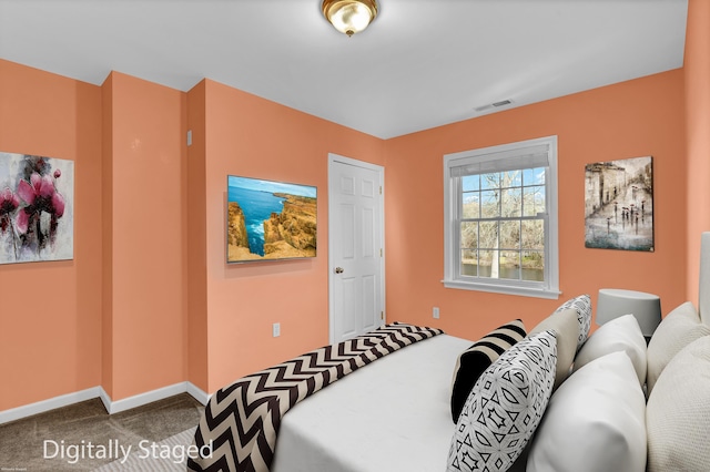 bedroom featuring carpet