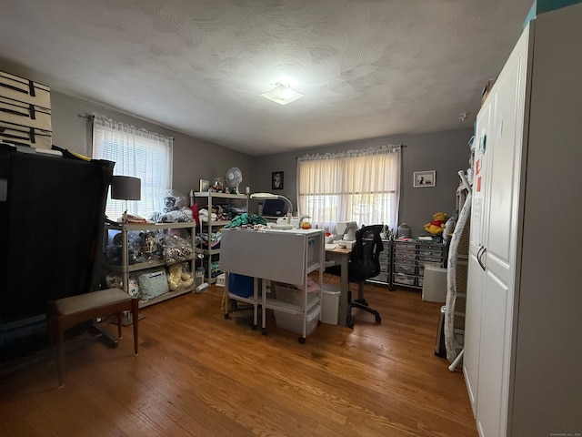 office with hardwood / wood-style floors