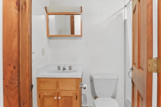 bathroom with toilet and vanity