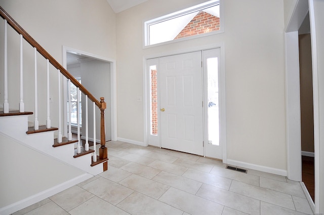 view of tiled entrance foyer