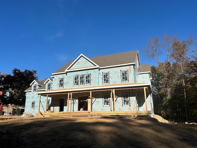 view of front of home featuring covered porch