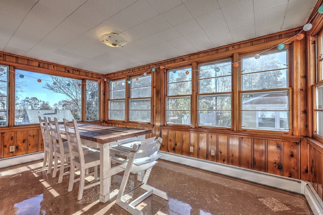 sunroom with a baseboard radiator