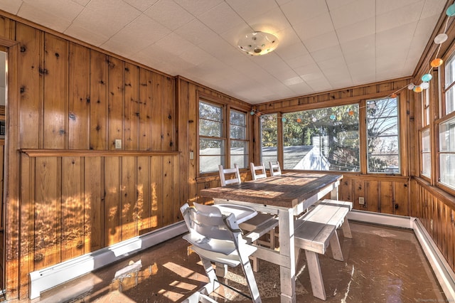 sunroom featuring baseboard heating