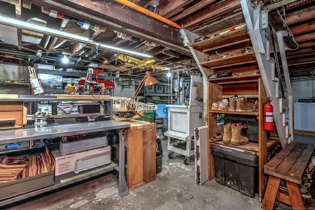 basement with washer / dryer