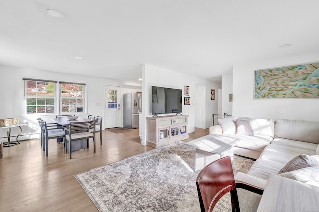 living room featuring light hardwood / wood-style floors