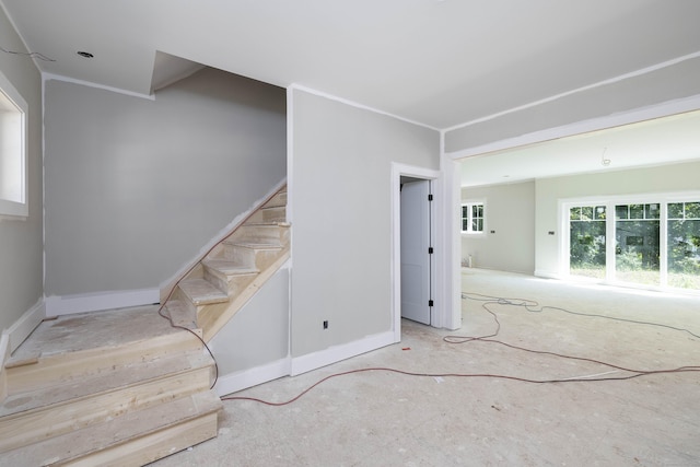 250 Atkins St, Middletown, CT 06457 - unfurnished living room featuring baseboards and stairs