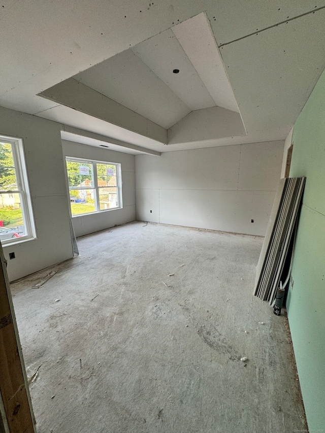 interior space with vaulted ceiling