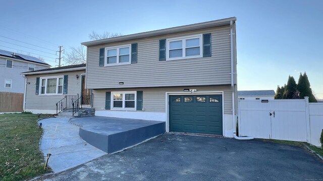 tri-level home with a garage