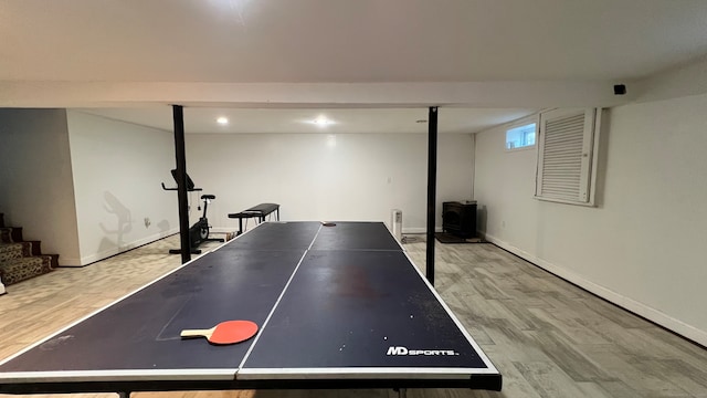 playroom featuring hardwood / wood-style flooring