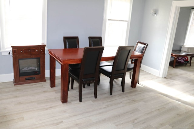 dining room with light hardwood / wood-style floors and plenty of natural light