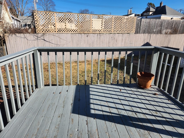 deck with a yard