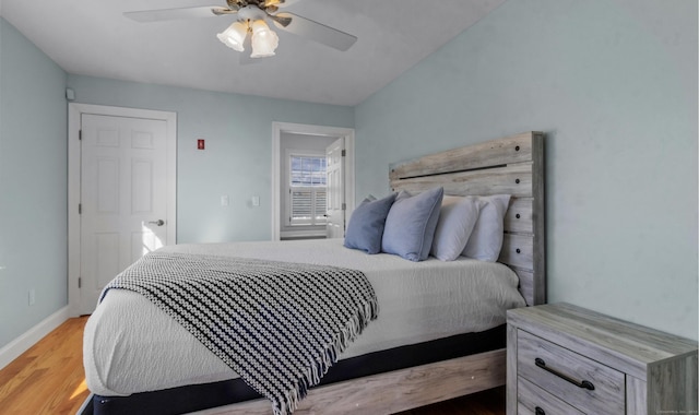 442 Seaside Ave, Westbrook, CT 06498 - bedroom featuring wood finished floors, baseboards, and a ceiling fan