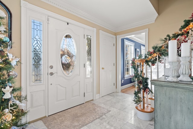 entrance foyer with crown molding