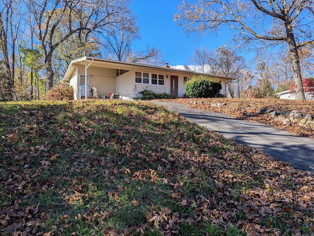 view of single story home