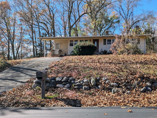 view of single story home