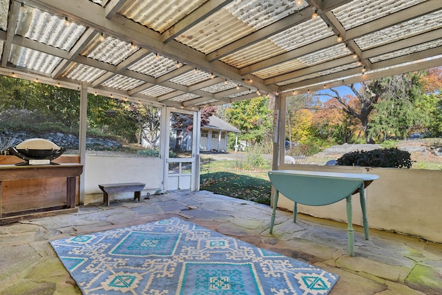 view of patio with a pergola