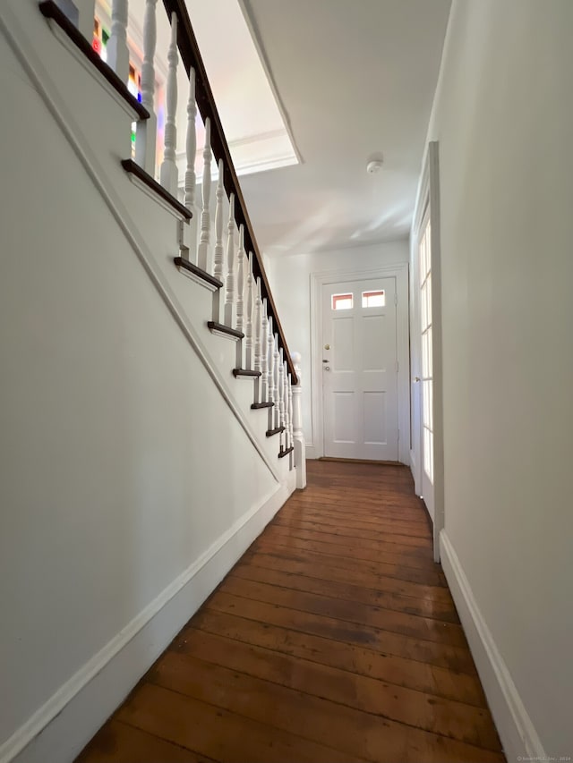 entrance foyer with dark wood-type flooring