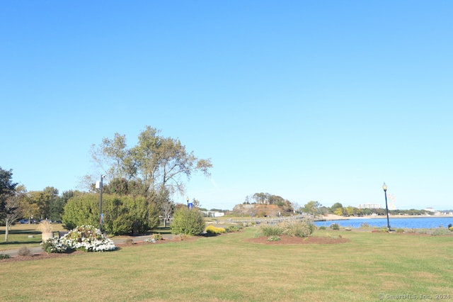 view of yard featuring a water view