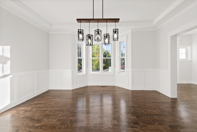 15 Parsons Way, Avon, CT 06001 - unfurnished dining area with a wainscoted wall, a chandelier, a decorative wall, and wood finished floors
