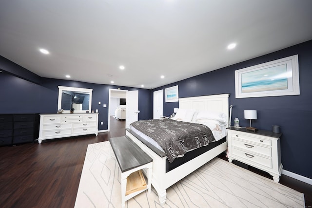 bedroom featuring dark wood-type flooring