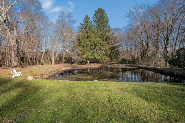 view of yard featuring a water view