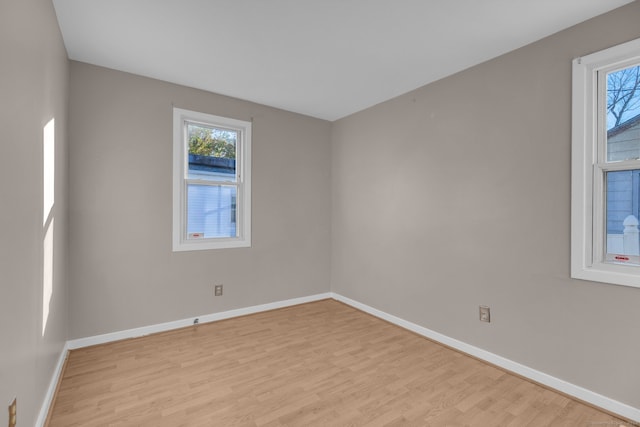 unfurnished room featuring light hardwood / wood-style floors