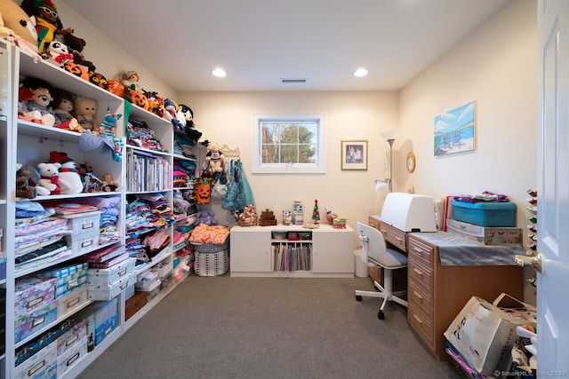 view of carpeted office