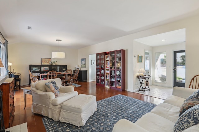 living room featuring hardwood / wood-style floors