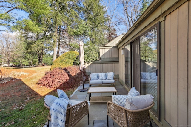 view of patio with outdoor lounge area