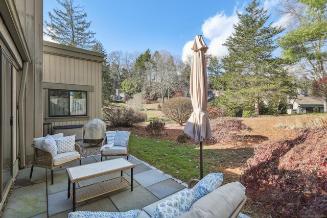 view of patio / terrace with an outdoor hangout area