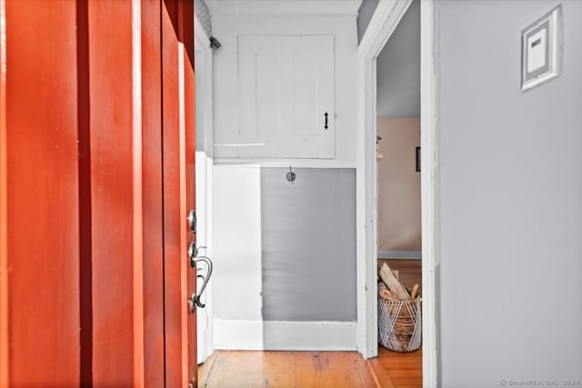 hall featuring light wood-type flooring