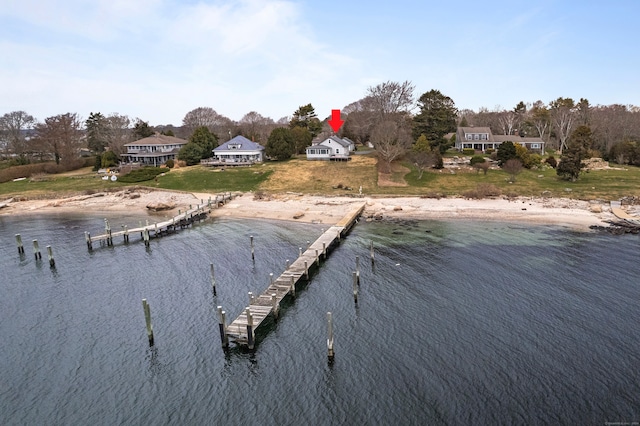 view of water feature featuring a dock