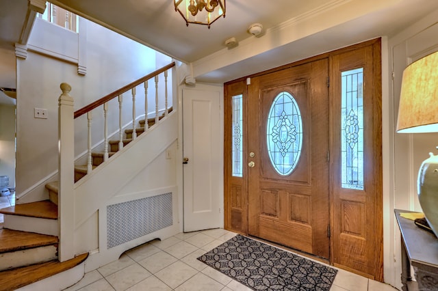 view of tiled entrance foyer