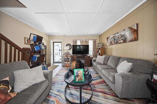45 Ives St, Waterbury, CT 06704 - living area with stairway