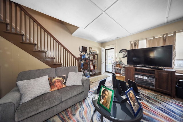 45 Ives St, Waterbury, CT 06704 - living area featuring stairway