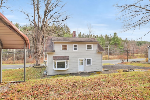 exterior space with a chimney