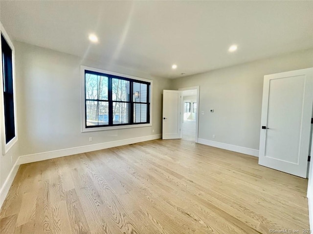 unfurnished room featuring light hardwood / wood-style flooring