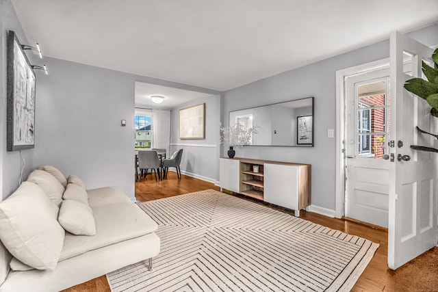 living room featuring light hardwood / wood-style floors