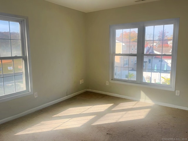 empty room with carpet floors and a wealth of natural light