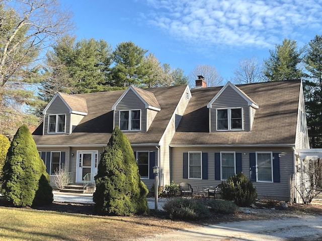 view of new england style home