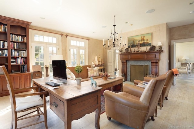 10 N Beaver Dam Rd, Salisbury, CT 06068 - office space with light wood finished floors and a fireplace