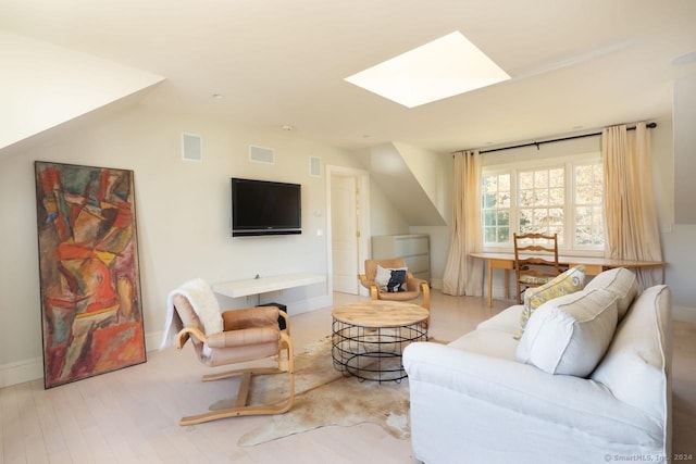10 N Beaver Dam Rd, Salisbury, CT 06068 - living area with a skylight and wood finished floors