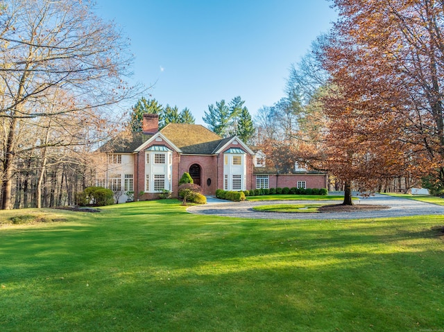 view of front of house with a front yard